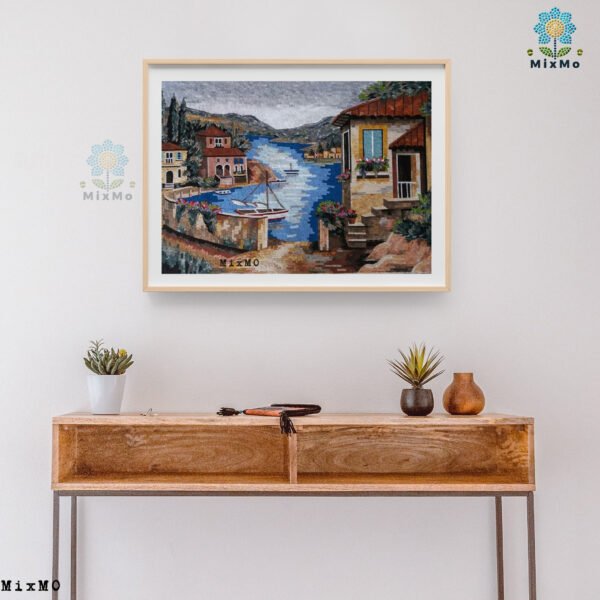 ⁦Natural House on a River Mosaic Artwork - 80x110 cm⁩ - الصورة ⁦6⁩