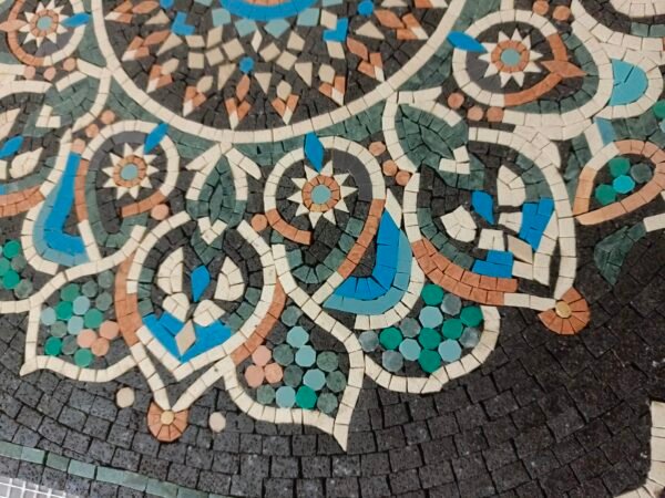 ⁦Geometrical Floral Mosaic - Floral Art Mosaic Tiles For New Home Hallway Entry - 75 x 75 cm⁩ - الصورة ⁦5⁩