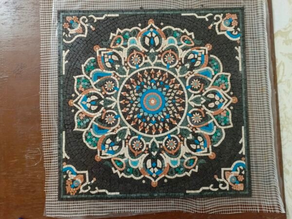 ⁦Geometrical Floral Mosaic - Floral Art Mosaic Tiles For New Home Hallway Entry - 75 x 75 cm⁩ - الصورة ⁦7⁩