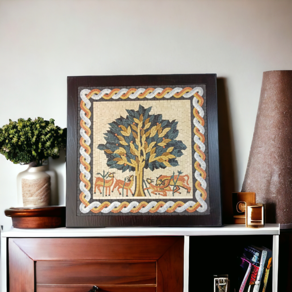 ⁦Tree of Life Mosaic Wall Art - Modern Kitchen Backsplash Decor⁩ - الصورة ⁦2⁩