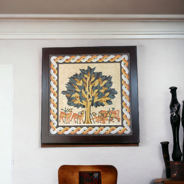 ⁦Tree of Life Mosaic Wall Art - Modern Kitchen Backsplash Decor⁩ - الصورة ⁦3⁩