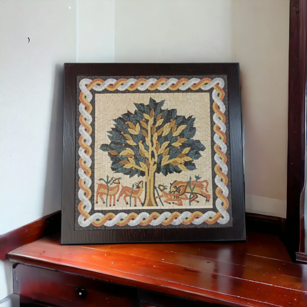 ⁦Tree of Life Mosaic Wall Art - Modern Kitchen Backsplash Decor⁩ - الصورة ⁦4⁩