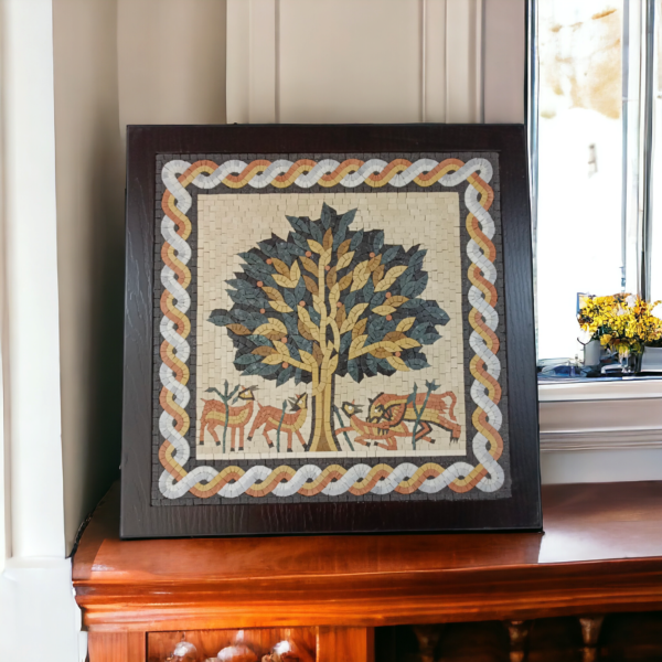 ⁦Tree of Life Mosaic Wall Art - Modern Kitchen Backsplash Decor⁩ - الصورة ⁦5⁩