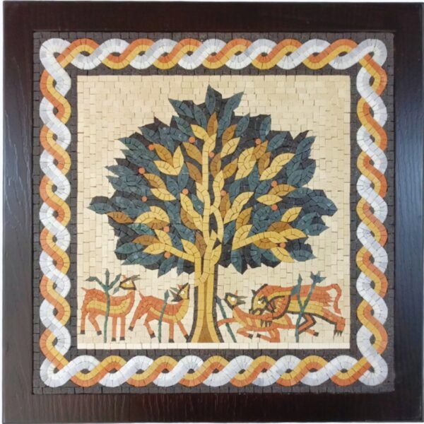 Tree of Life Mosaic Wall Art - Modern Kitchen Backsplash Decor