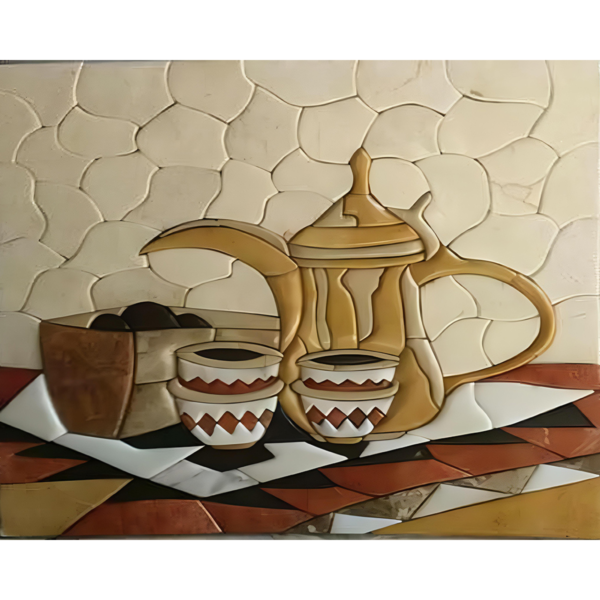 Large Arabic Coffee Pot Mosaic Artwork - 40 x 60 cm (Customizable)