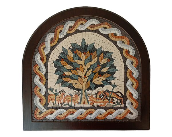 Jericho Tree with Gazelles, Lion, and Braid Mosaic