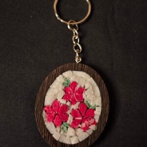 Handmade Mosaic Keychain – Natural Stone Art with Heritage Design