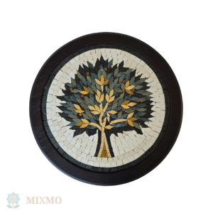 Olive Tree Mosaic Wall Art – Handmade Natural Stone 30x30 cm | MixMo